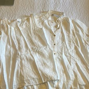 elegantly detailed linen tank and shirt set